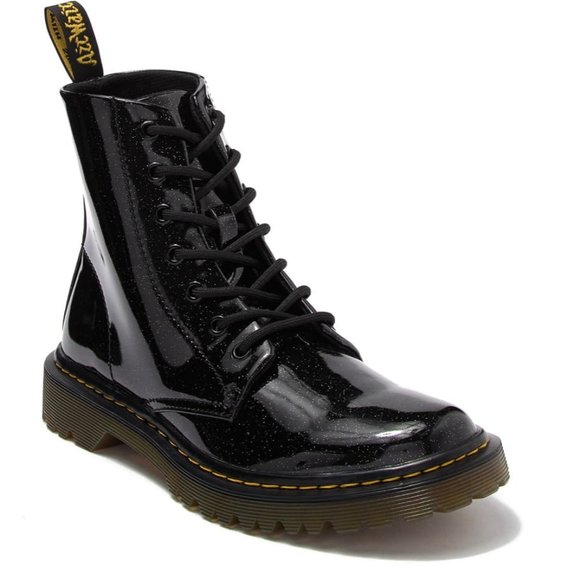 Dr. Martens Shoes - Dr. Martens Luana Glitter Leather Combat Boots 7